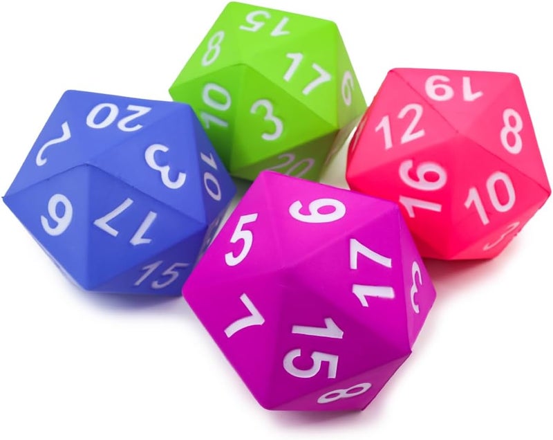 Kess Giant D20 Foam Dice: Oversized 20-Sided Dice for RPG and Collectors - 6 Vibrant Colors, Perfect for Outdoor Fun in Backyard, Pool, Beach. Ages 6+ (Blue) - Image 3